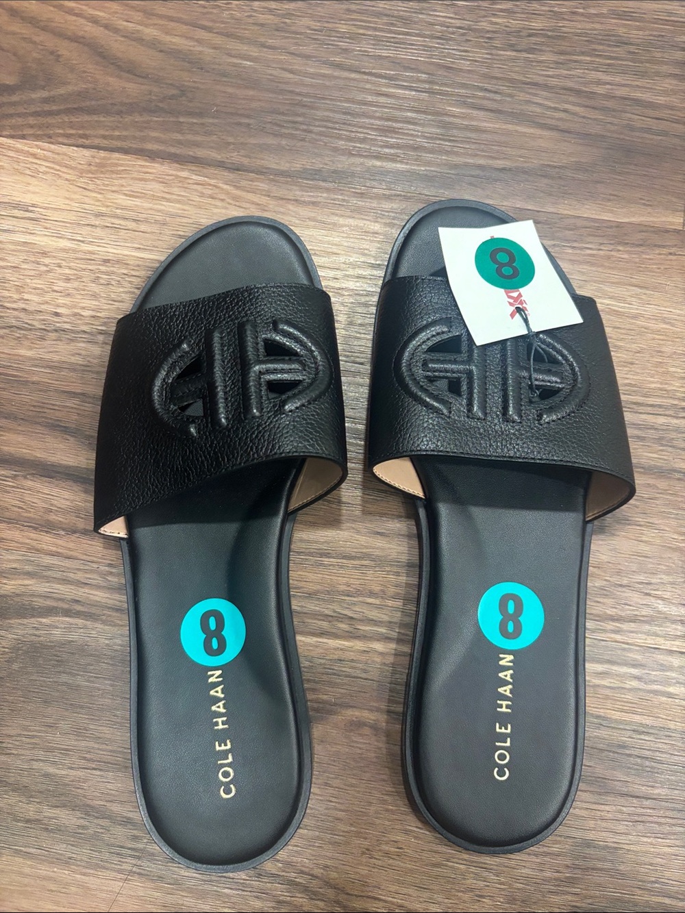 Cole Haan Black Leather Slide Sandals